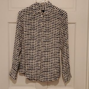J. Crew Silk Buttondown, abstract hearts